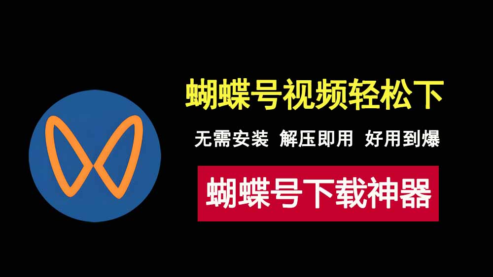 绝了！这个小工具，轻松搞定蝴蝶号视频下载，无需安装，好用到爆！-科技乐小天