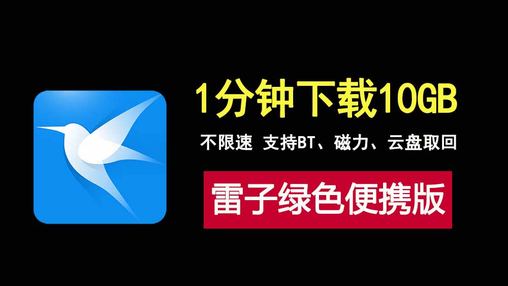 1分钟下载10GB？迅雷12绿色不限速版！支持BT、磁力、云盘取回！-科技乐小天